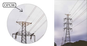 High-voltage steel tower and OPGW